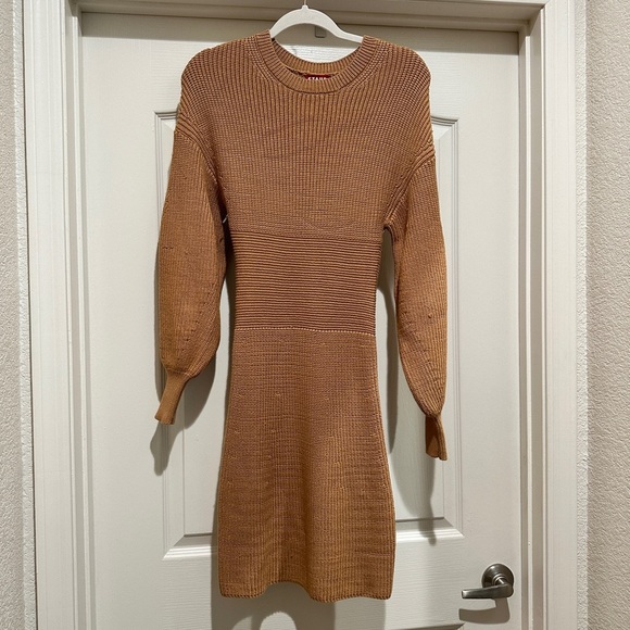 STAUD Marylebone Sweater Dress in Camel - Picture 5 of 14